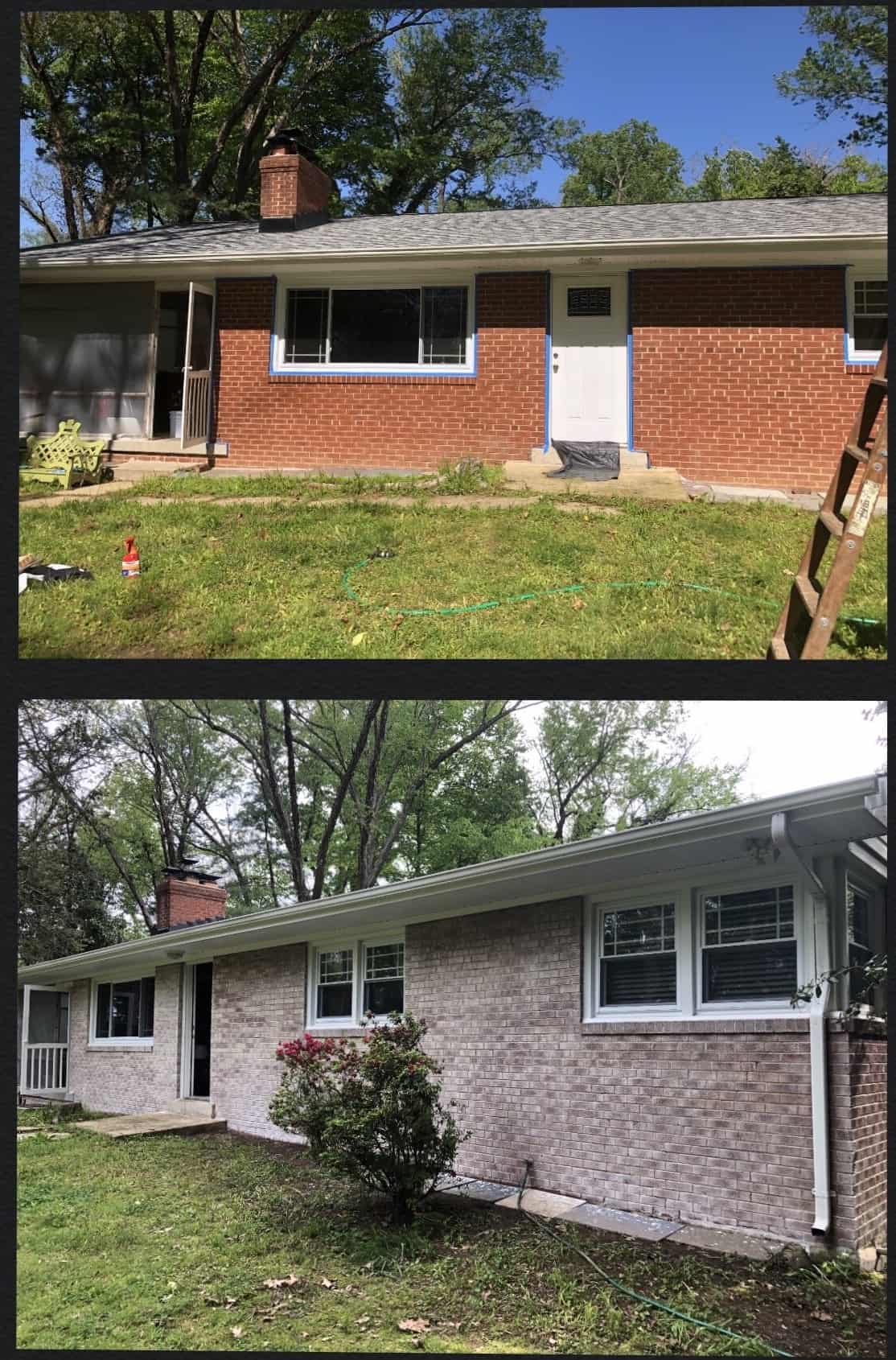Antique White Limewash on a 1950s Rancher