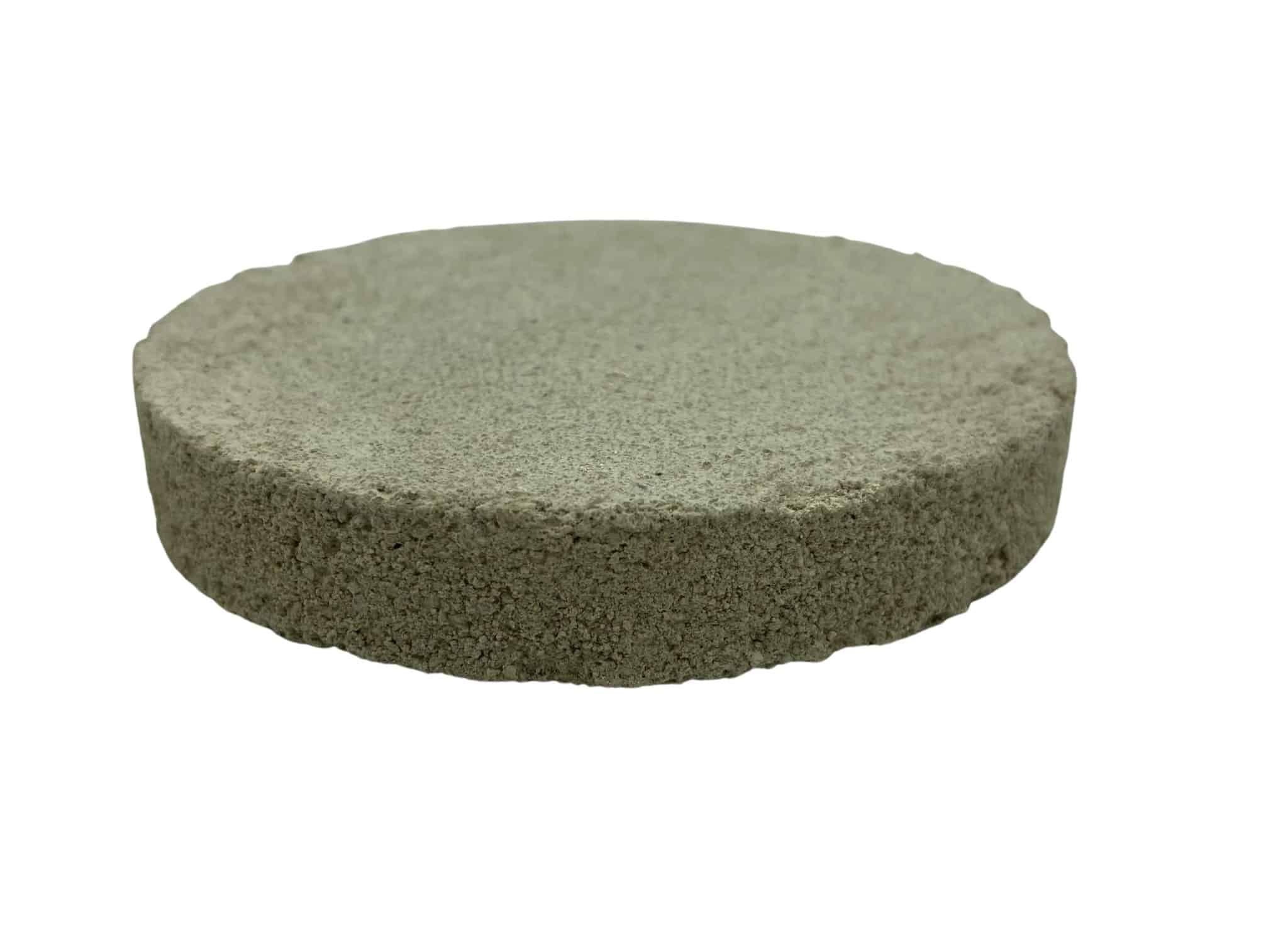 German Gray Lime Mortar Mix Puck Joint View