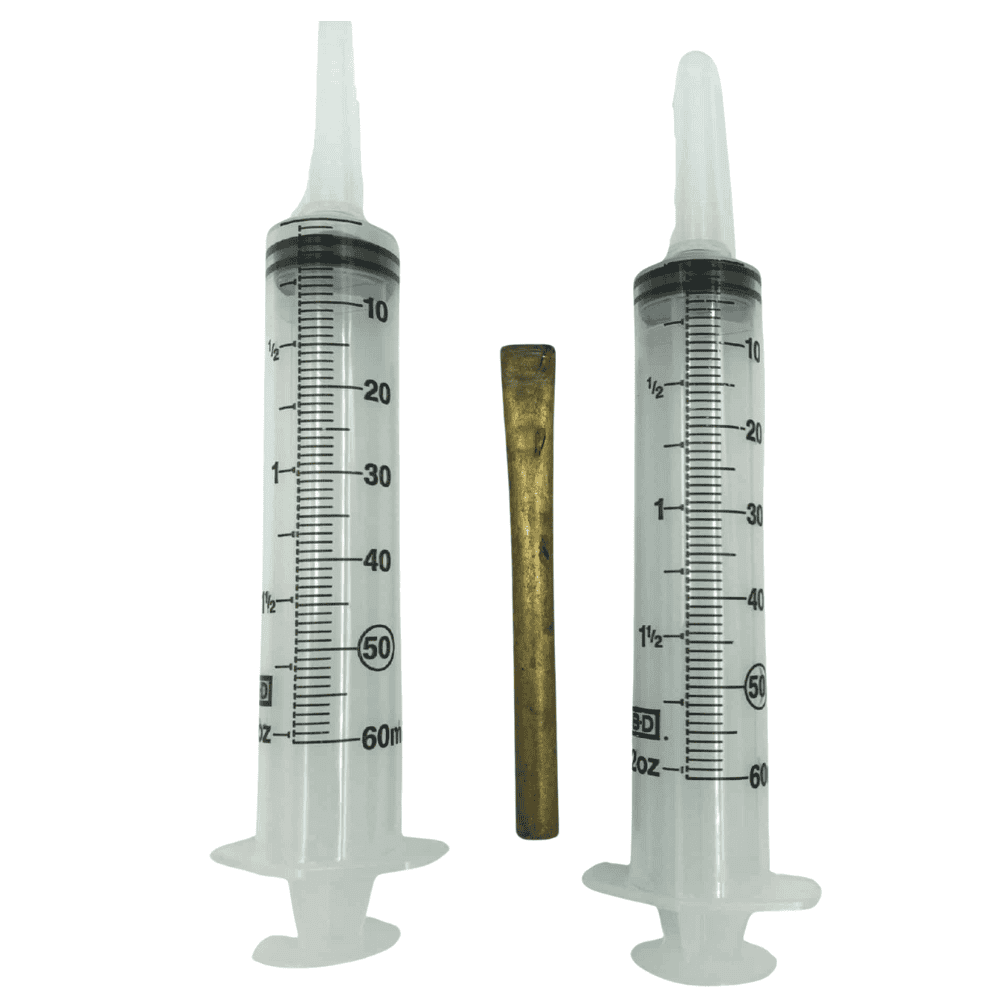 Two syringes and 1 Tip ready for your fine joint re-pointing project